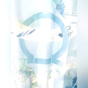 Salvatore Ferragamo silk chiffon scarf Logo Butterfly 60"x16" Made in Italy